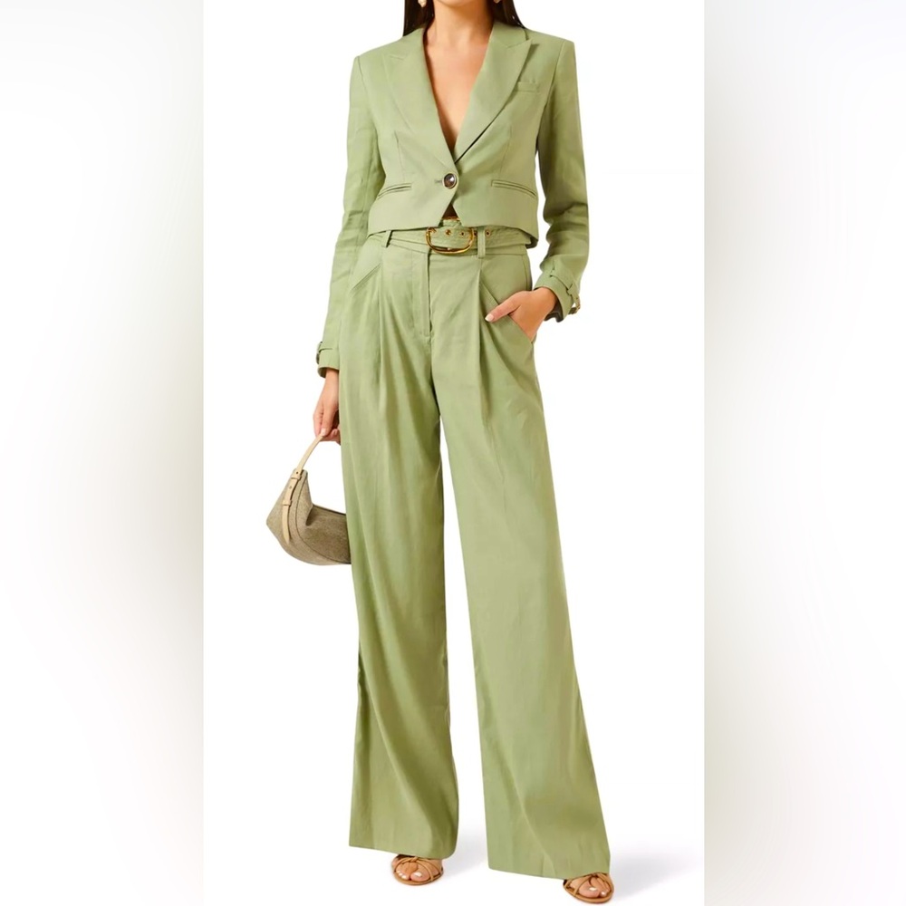 NWT $498 Veronica Beard Girard Linen Blend Crop Jacket, Size VB 4